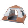 240*240*150cm Spring Quick Opening Four-Person Family Tent Camping Tent Brown