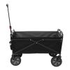 Compact Outdoor Folding Utility Wagon; Black