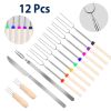 Stainless Steel Roasting Sticks Set 31.9in Extendable Telescoping Marshmallow Hot Dog Fork Skewers Set