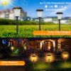 2Pcs Solar Flame Torch Light IP65 Waterproof Flickering Flame Stake Lamp