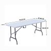 6 Ft Portable Folding Table; Fold-in-Half Plastic Card Table Dinging Table for Camping; Picnic; Kitchen or Outdoor Party Wedding Event