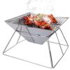 Foldable BBQ Grill Charcoal Barbecue Stove Portable Stainless Steel Campfire Stove Pit