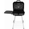 22" Square Charcoal Grill with Foldable Side Shelf, Black