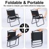 YSSOA Folding Camping Chair for Adults with Handle and Storage Bag;  Small Size;  253lbs Load Bearing Collapsible Outdoor Furniture for Leisure;  Beac