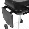 22" Square Charcoal Grill with Foldable Side Shelf, Black