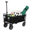 Compact Outdoor Folding Utility Wagon; Black