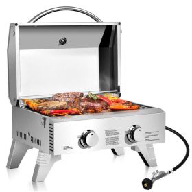 Camping party Picnic Heavy Duty Portable Tabletop BBQ Grill Stove (Color: Silver, Type: BBQ Grill)