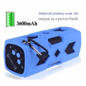 Waterproof three-proof bluetooth speaker Large-capacity mobile power bluetooth speaker ABS mobile power bluetooth speaker (Color: Blue)