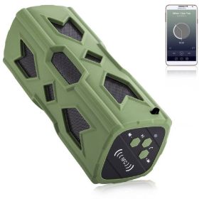 Waterproof three-proof bluetooth speaker Large-capacity mobile power bluetooth speaker ABS mobile power bluetooth speaker (Color: Green)