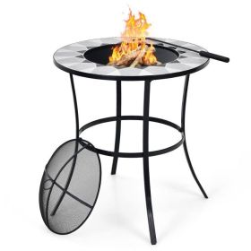 Family And Friends Excursion Beach Camping Campfire Party Grill (Color: Black, size: 25.5" x 25.5" x 27.5")