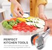 1pc Tomato Slicer Holder; Lemon Cutter; Round Fruits Vegetable Cutting Tools; Handheld Multi Purpose Tongs; Kitchen Gadget