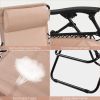 2 Pieces Folding Lounge Chair with Zero Gravity