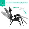 2 Pieces Folding Lounge Chair with Zero Gravity